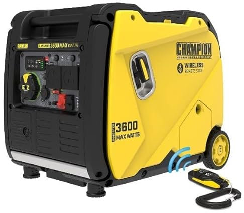 Champion Power Equipment 3600 Watt Petrol Digital Hybrid Inverter - 224cc Engine, 14 hour run time, Ultra-quiet and light, Clean Power hybrid generator, economy mode to save fuel & surge protection