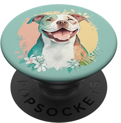 Pit Bull Mom Dog Lover Colorful Artistic Pitbull Owner Women PopSockets Adhesive PopGrip