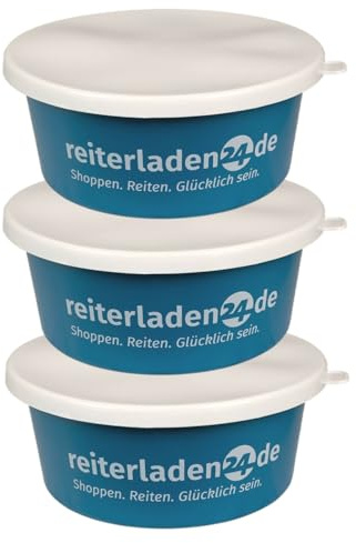 RL24 - Leckerlischale – Blau – 3 Schalen á 5l (3er Set) | Müslischale mit Deckel für Pferde – Futterschale zur Aufbewahrung von Leckerli & Pferdefutter – Leckerli-Dose
