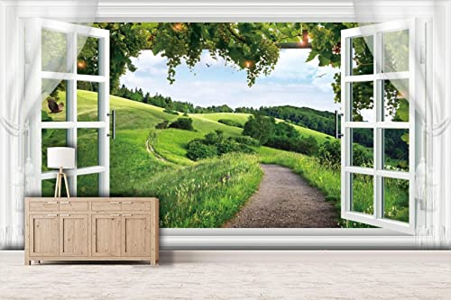 Papel Pintado Pared 3D Papel Tapiz Ventana Paisaje Fotomurales 3D Tv Fondo Pared Moderno Dormitorio Murales