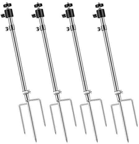 4 Pack Game & Trail Camera Mount,360 Degree Adjustable Universal Screw Connection 1/4''-20 (6mm), Trail Camera Stand Mounts Ground Holder, for Mounting Trail Cameras, Solar Panels, etc