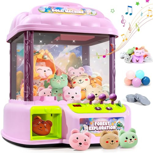 MIAOKE Large Claw Machine for Children, Electronic Arcade Game Console with Adjustable Sound, Birthday Gift for Children, Includes 30 Toys & 24 Game Coins & 20 Surprise Eggs