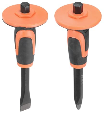 QUARKZMAN 1Set Scalpello Muratura 9.7 Testa Piatta Punta Protezione Mano Scalpello Piatto Malta Calcestruzzo Roccia Scalpello Pietra Rottura Mattoni Pietra Intaglio Demolizione Spaccatura