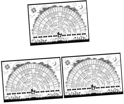 STOBOK 3stücke Ausfüllbares Familienbaum-diagramm Kreatives Ahnendiagramm Zur Verfolgung Der Familiengeschichte Für Wohnzimmer Und Studierzimmer