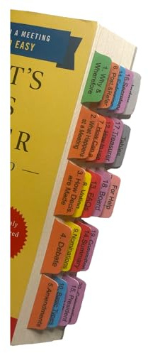 Book Tabs for Robert's Rules of Order Newly Revised in Brief, 3rd Edition, Laminated, Color-Coded, Durable, Repositionable Tabs (Book not Included)