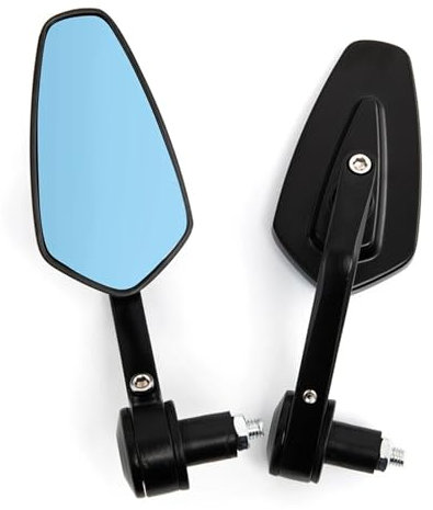 Kettennieter Motorrad 7/8 22 Mm Seitenrückspiegel Custom Smoke Blue Lens Motorrad Lenkerendenspiegel Für Ducati Für Suzuki Für Kawasaki Moped Zubehör Spiegel Motorrad