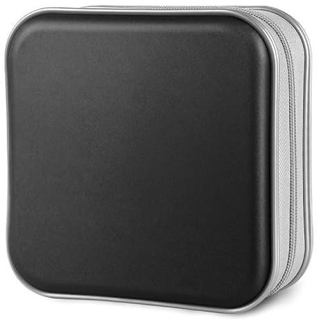 STOUCLA Sac de rangement pour CD, disques CD DVD, sac de rangement pour CD pour la maison et la voiture, pour 40 disques, noir