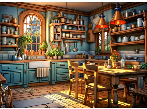 TangComplete - Warm Kitchen - Jigsaw Puzzles for Adults 1000 Piece Challenging Puzzle Games, Jigsaws 1000 Pieces For Adults, Difficult Hard Jigsaw Puzzles for Man and Woman