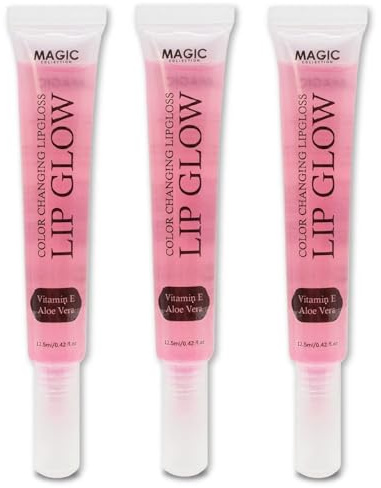 3 Pack Bundle of Color Changing Lip Glow Gloss for healthy and ultra glossy lips. Helps enhance and bring out your natural lip color. Make your lips pop!