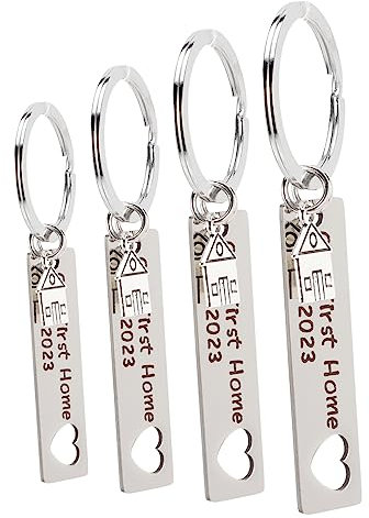 LIFKOME 4stücke Haus Schlüsselanhänger Aus Edelstahl Zum Einzug Neue Zuhause Anhänger Für Taschen Und Rucksäcke Heimornament Zum Aufhängen Langlebig Und Robust