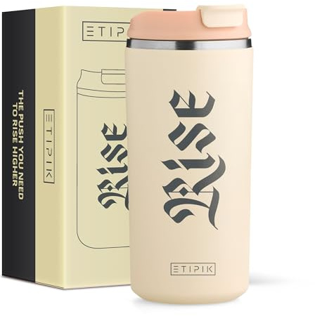 Taza térmica café para llevar Termo Café para llevar con aislante Travel mug de acero inoxidable a prueba de fugas para el café y el té, Elegante ideal para regalar y motivar. (pequeño) 35 CL - 12 OZ