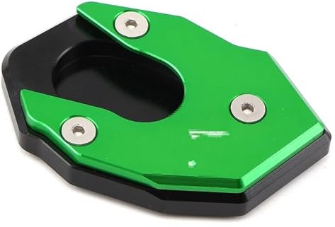 Für K&awasaki Z650 Z800 Z750 Z900 Z900RS Z1000 Z1000SX Z400 Z300 Motorrad Kickstand Seitenständer Verlängerung Vergrößern Platte Ständerpolster-Verlängerung(Green Black)