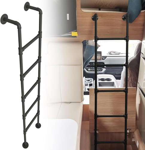 MUMPPRCE Etagenbettleiter 3/4/5 Stufen Etagenbettleiter 100 cm/125 cm/150 cm lang, robuste Etagenbettleiter aus Holz für Erwachsene und Kinder, schräge Sicherheitsleiter zum Einhängen (Farbe: Natur,