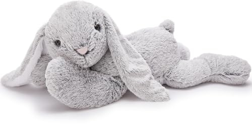 MorisMos Giant Easter Bunny Teddy Soft Toy, 80cm Big Grey Bunnies Plush Kawaii Large Rabbit, XXL Cuddly Fluffy Gift for Kids Girlfriend Birthday Easter Decorations