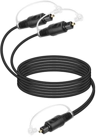 YANBORONSN Toslink Digital Optic Fiber 1 in 2 Out,1 Male Input 2Male Output,1x2 Digital Audio Splitter Cable,Suitable for Home Theater TVs,Amps,Soundbar,VD/CD Player (1.5M)