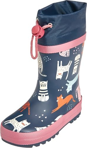 Playshoes Stivali da pioggia unisex per bambini, in gomma, allover gatti, 22 EU, Gatti Allover, 22 EU