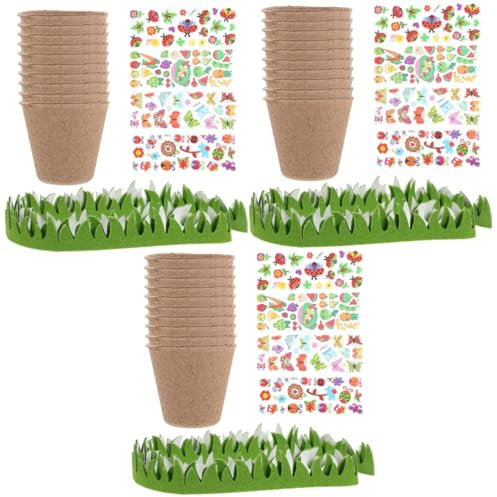 SUPVOX 3 Set Coppa della piantina di polpa vasi da vivaio partenza del Seme vivaio Chiaro Tazza vasi per piantare Piante Vaso per Piante in Carta per Il Fai da Te