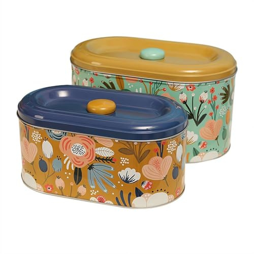 Scatola portaoggetti decorativa in metallo con coperchio, contenitore per biscotti e snack, contenitore in metallo con coperchio, per decorazione domestica, disponibile in grandi e piccole dimensioni