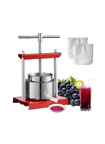 Prensa Manual de frutas de 2L, 3L, 6L, exprimidor Manual de acero inoxidable for el hogar, Extractor de jugo de verduras y sidra for cocina casera(3L)