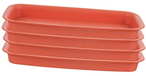 OFFSCH 4 Pezzi Sottovasi Rettangolari per Fioriere Vassoio Perdita per Piante da Ed Esterno Base Stabile per Vasi e Plastica Protezione Pavimenti e Mobili