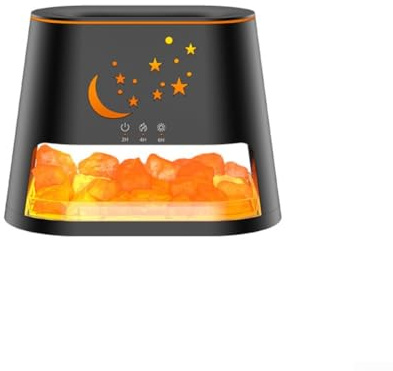 Humidificador de llama con lámpara de piedra de sal y LED de 7 colores, difusor de aromaterapia para el bienestar del dormitorio, mejora del sueño y mejora de la calidad del aire, alimentado por USB