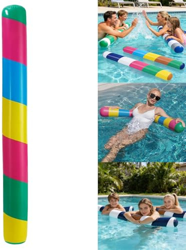Aufblasbare Schwimmnudeln & Poolnudel | 155cm Schwimmstange für Kinder & Erwachsene | Schwimmhilfe für Schwimmbad | Pool Spielzeug für Schwimmer | Sommer, Urlaub, Strand, Party (Mehrfarbig)