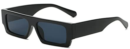 Long Keeper Vintage Sonnenbrille Rechteckig Damen Herren, Retro Sonnenbrille Eckig Funky Stil Chunky Fashion Brille Unisex