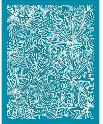 OLYCRAFT 10x12.7 cm Monstera Clay Schablonen Dypsis Lutescens Siebdruck Für Polymer Clay Tropical Plant Leaf Siebdruck Schablonen Mesh Transfer Schablonen Für Polymer Clay Schmuckherstellung