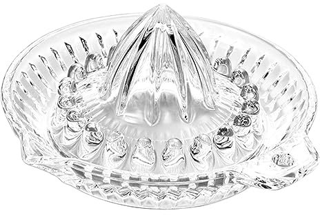 Mikinona Manual Juicer for Lemon Citrus Fruit Extractor Portable Lemon Squeezer Heavy Duty Glass Juicer Space Saving Design