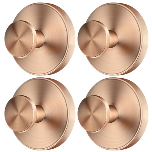 SOCORIA Ganci a ventosa per doccia, specchio, parete, asciugamani (oro rosa, 4 pezzi)