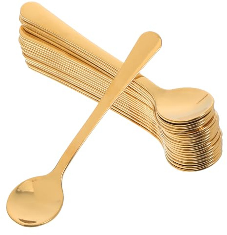 TIDTALEO 20 pezzi Cucchiaini Espresso Mini in Acciaio Inossidabile Cucchiai Piccoli Resistenti per Caffè Spezie Gelato Zucchero e Dessert Utensili da Cucina Facili da Pulire