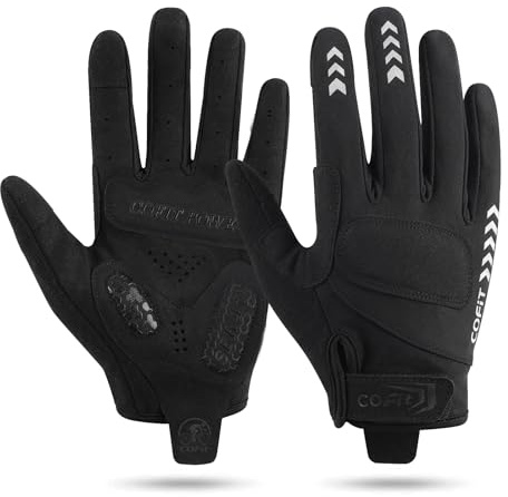 COFIT Vollfinger Fahrradhandschuhe für Damen und Herren mit Touchscreen, 4 mm Gepolsterter Handfläche, Atmungsaktiv, Leicht und rutschfest für Rennrad, MTB und Pendeln - S