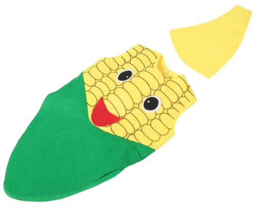 SOPOTUTU Disfraz de Verdura para Talla 100-130, Disfraz Infantil de Maíz en Algodón Cómodo, Kit de Cosplay para Fiesta y Carnaval, Suministros para Disfraces de Verduras