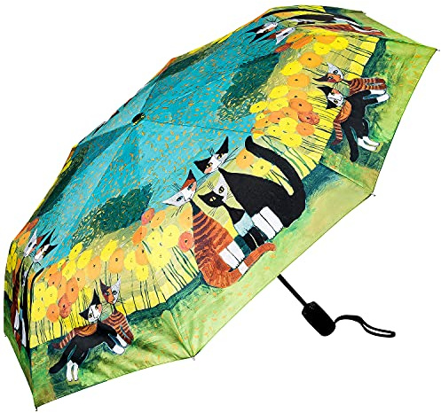 VON LILIENFELD® Parapluie de Poche Ouverture Automatique Résistant au Vent Pliant Mini Art Chat Rosina Wachtmeister: All Together