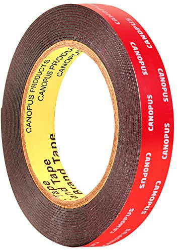 CANOPUS Double Sided Tape 24mm x 2.75m, 1.1mm Thickness Heavy Duty Black | Waterproof Mounting Tape, Strong, for Number Plate, Home Office Decor, Indoor Outdoor and Automotive Use