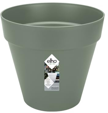 elho Loft Urban Rund 25 - Blumentopf für Außen - 100% recyceltem Plastik - Ø 24.5 x H 22.0 cm - Grün/Pistazien Grün