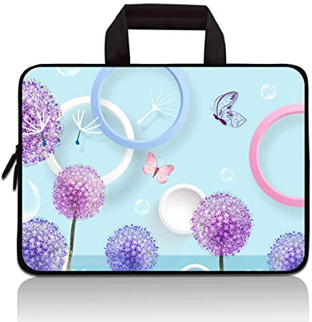 11 11.6 12 12.1 12.5 inch Laptop Carrying Bag Chromebook Case Notebook Ultrabook Bag Tablet Cover Neoprene Sleeve Fit Apple MacBook Air Samsung Google Acer HP DELL Lenovo Asus (Dandelion&Butterfly)