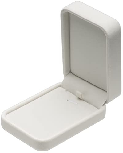 POKOFO Schmuck-Etui für Collier 100 * 70 * 34mm Samt Halskette-Box Schachtel Schatulle Geschenk-Verpackung (Weiß)