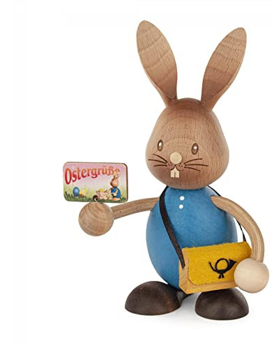 Rudolphs Schatzkiste Osterhase Hase Stupsi Postbote BxHxT 7x12x8cm NEU Osterfigur Holzhase