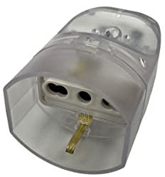 Schuko-Steckdose, transparent, Lenkrad, 16 A, VDE 250 V, europäische Steckdose, gerade