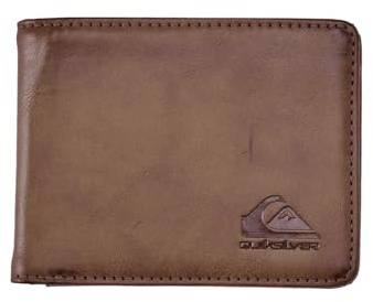 Quiksilver Slim Rays - Portafoglio Bi-Fold per Uomo, Marrone cioccolato, S, Sottile
