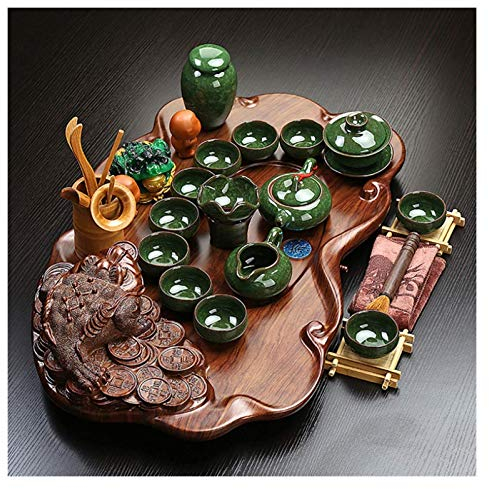 Servizio da tè Cerimonia del tè Cinese Vassoio da tè in Legno massello Stoccaggio di drenaggio Vassoio da tè Set da tè in Ceramica Kung Fu Tavolino Vassoio da Servizio Vassoio da tè Set rega