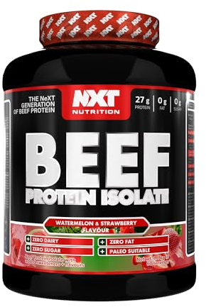 NXT Nutrition Beef Protein Isolate Powder - Protein Powder High in Natural Amino Acids - Paleo, Keto Friendly - Dairy and Gluten Free - Muscle Recovery | 1.8kg (Watermelon & Strawberry)