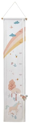 VERTBAUDET Messlatte aus Stoff, Einhorn, Rosa, bedruckt
