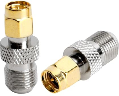 ACONRFTOL SMA-Stecker auf F Typ Buchse Koaxialstecker F-Buchse auf SMA-Stecker Adapter SMA auf F-Typ RF-Koaxialadapter TV Antenne Anschluss für FM AM DAB+ Radio Video 2er Pack