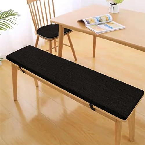 Sitzauflage Sitzkissen Bank, 3CM Dicke Waschbare Stuhlkissen Bankpolster, Sitzauflage Bank für Garten, Terrasse, Bierbankauflagen, Auflagen, Kissen & Polster, Bankauflage, Schwarz, 110 * 35 * 3CM