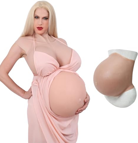 ROANYER Silicone Ventre de Femme Enceinte Réaliste Jumeaux Faux Ventre de bébé Fausse Grossesse 5-9 Mois Film Cosplay Costumes