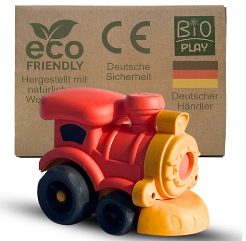 BIOPLAY® Lokomotive | Bio Kunststoff | Nachhaltiges Spielzeug ab 1 Jahr für Jungen und Mädchen | Indoor und Outdoor | Lok | Zug | Eisenbahn | Bahn