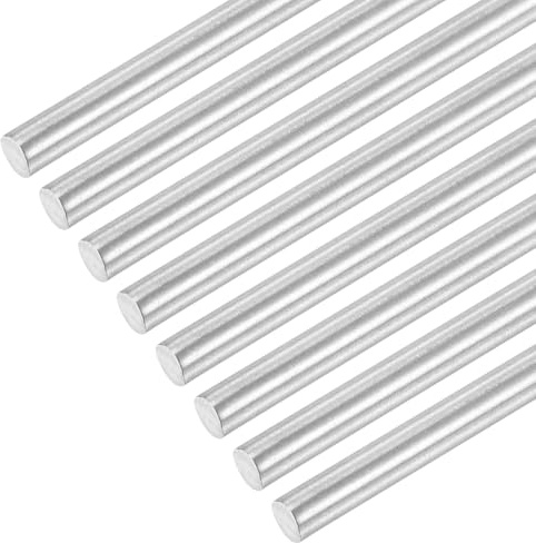 QUARKZMAN 8 stycken rostfria stavar metallstavar, 5 mm x 160 mm massiva vågstavar 304 rostfritt stål rund stång solid rundstav för gör-det-självare gör-det-själv bil flygplan hantverksmodell