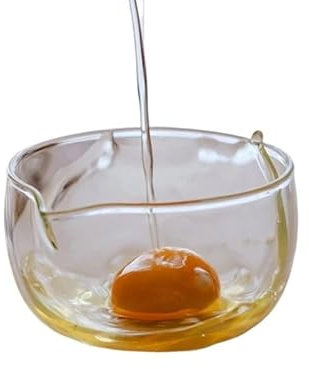 350ml/600ml Japanese Glass Bowl with Drainage Nozzle Transparent Salad Fruit Soup Dessert Snack Foods Matcha Tea Mixing Bowl(350ml)